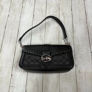 Coach Georgie Shoulder Bag in Colorblock Signature Canvas With Rivets